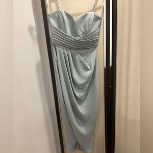 Midi drape wrap dress with ruched detail